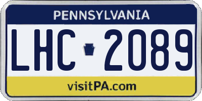 PA license plate LHC2089
