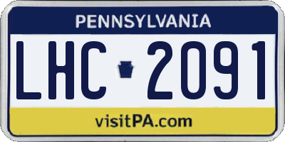 PA license plate LHC2091