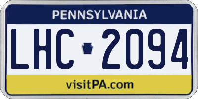 PA license plate LHC2094