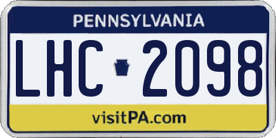 PA license plate LHC2098