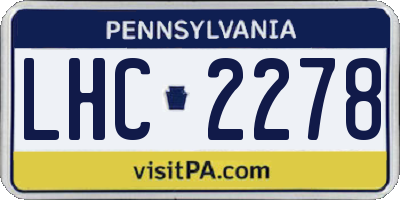 PA license plate LHC2278