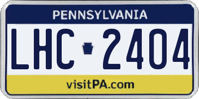 PA license plate LHC2404