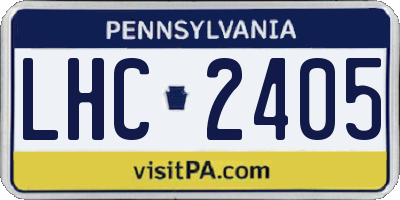PA license plate LHC2405
