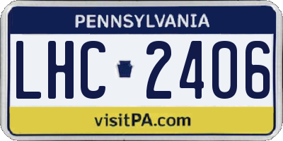 PA license plate LHC2406