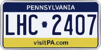 PA license plate LHC2407