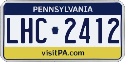 PA license plate LHC2412