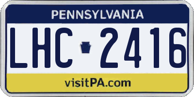 PA license plate LHC2416
