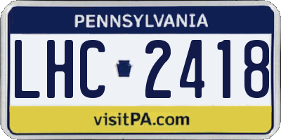 PA license plate LHC2418