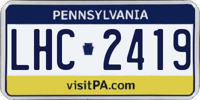 PA license plate LHC2419