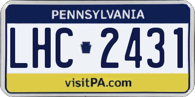 PA license plate LHC2431