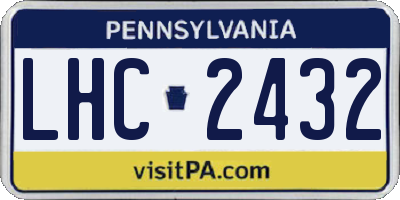 PA license plate LHC2432