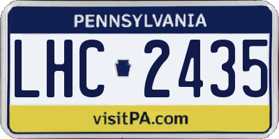 PA license plate LHC2435