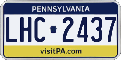 PA license plate LHC2437