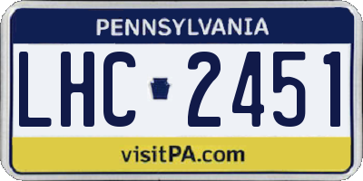 PA license plate LHC2451