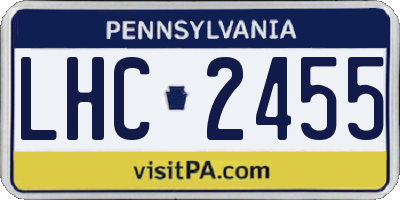 PA license plate LHC2455