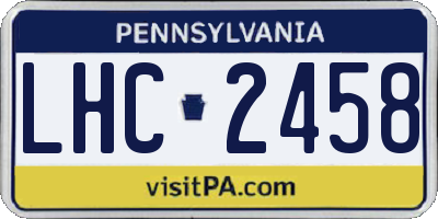 PA license plate LHC2458