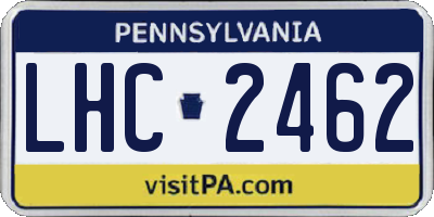 PA license plate LHC2462