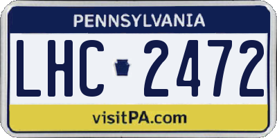PA license plate LHC2472