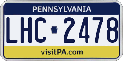 PA license plate LHC2478