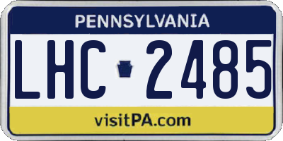 PA license plate LHC2485