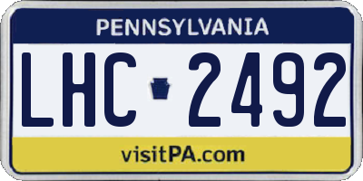 PA license plate LHC2492