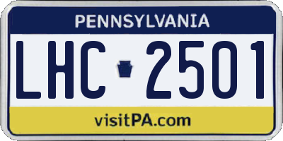 PA license plate LHC2501