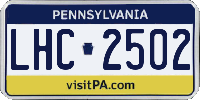 PA license plate LHC2502