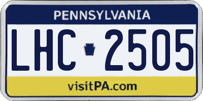 PA license plate LHC2505