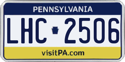 PA license plate LHC2506