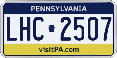 PA license plate LHC2507