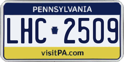 PA license plate LHC2509