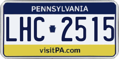 PA license plate LHC2515
