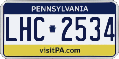PA license plate LHC2534