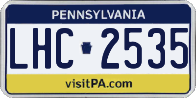 PA license plate LHC2535