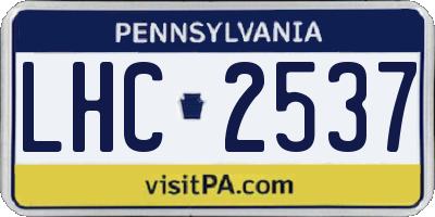 PA license plate LHC2537