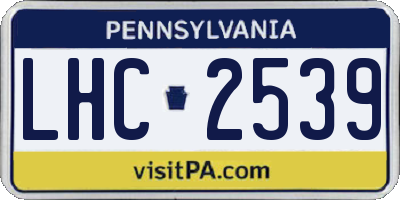 PA license plate LHC2539