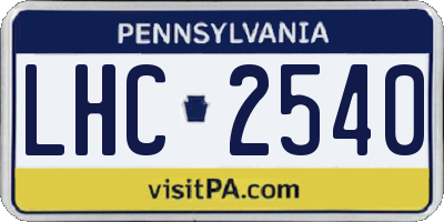 PA license plate LHC2540