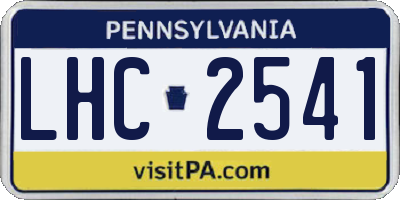 PA license plate LHC2541