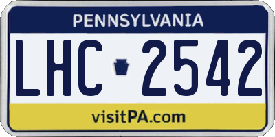 PA license plate LHC2542