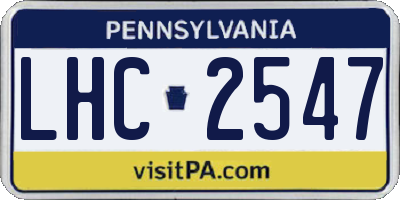 PA license plate LHC2547