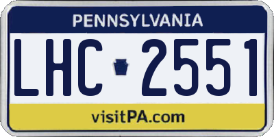 PA license plate LHC2551