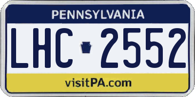 PA license plate LHC2552