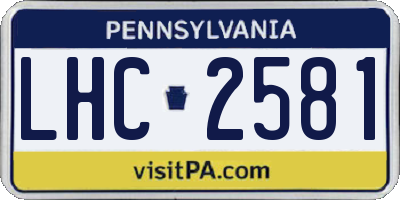 PA license plate LHC2581