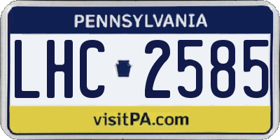 PA license plate LHC2585