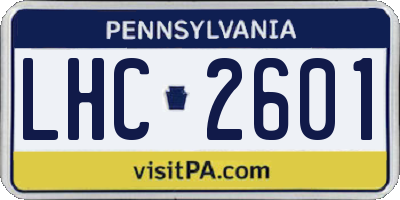 PA license plate LHC2601