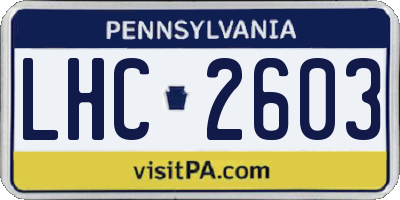PA license plate LHC2603