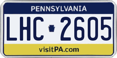 PA license plate LHC2605
