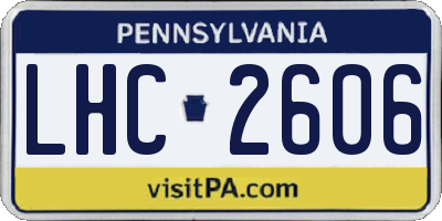 PA license plate LHC2606