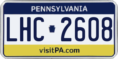 PA license plate LHC2608