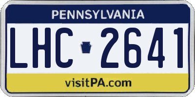 PA license plate LHC2641